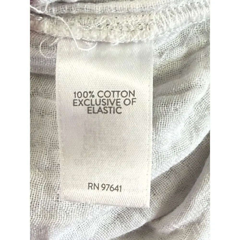 J. Jill Slub Cotton Pull On Wide Leg Pockets L Pant Summer Casual Coastal